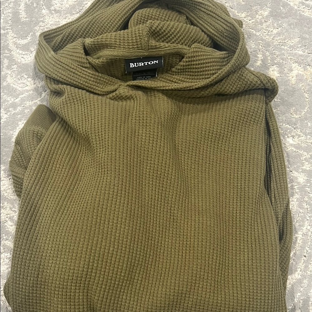Burton Green Hoodie with Ribbed Texture